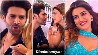 Chedkhaniyan Song Whatsapp Status  Kartik Aaryan amp Kriti Sanon  Arijit Singh Song  Shehzada  New [upl. by Ylirama230]