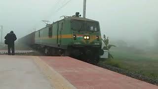 malgari crossing platform winter morning traintending [upl. by Sara-Ann788]