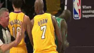 Lamar Odom Strong Defense On Kevin Garnett [upl. by Petulia]