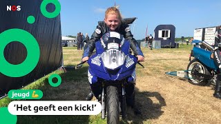 Anouk van 9 rijdt nu al superhard motor [upl. by Starr]