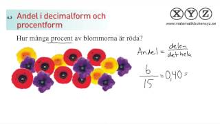 X 63 Andel i decimalform och procentform [upl. by Airrej]