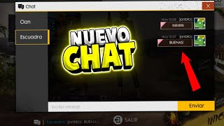 NUEVO CHAT DE CLAN Y ESCUADRA YA EN EL JUEGO FREE FIRE [upl. by Kurr873]