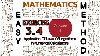 Class 9 Math  Chapter 3 Application of Laws of Logarithms in Numerical Calculations  Ex 34 Q1 [upl. by Hailed]