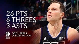 Bojan Bogdanovic 26 pts 6 threes 3 asts vs Clippers 2324 season [upl. by Trip12]