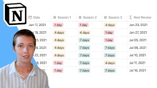 Easy Spaced Repetition Formula In Notion [upl. by Rayner]