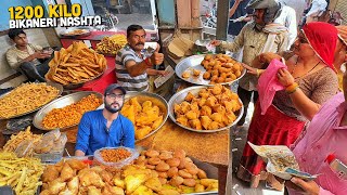 Dharm Maharaj ka Bhairant BIKANERI Nashta 😍 Jumbo Parathe RAJWADI Kachori  Street Food India New [upl. by Kries]