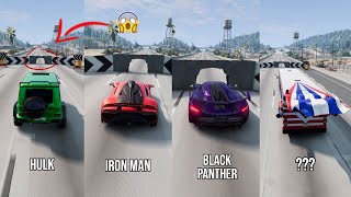 Super Heros Cars vs Tight Hole 8 😱 BeamNGDrive  The Real Granny [upl. by Friedrick989]