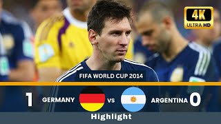 Germany1 vs 0Argentina 2014 World Cup Final  The Ultimate Showdown  Highlight HD4K [upl. by Stila]