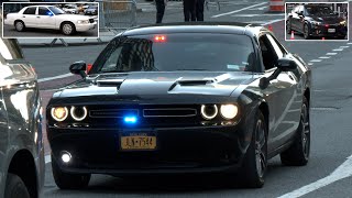 Dodge Challenger Crown Victoria interesting police cars and security in New York for UN week🚨 [upl. by Niwde132]