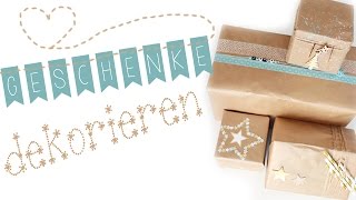 Geschenkverpackung dekorieren  erst Packpapier und dann kreativ Handmadebyanni [upl. by Cowley]