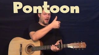 Pontoon Little Big Town Easy Guitar Lesson How to Play with Solo TAB [upl. by Onitsuj]