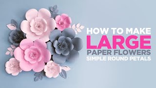 Large Paper Flowers for Wall Decor  Paper Flower Tutorial  Cricut Paper Flower Free Templates [upl. by Aiehtela]