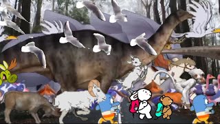 Animal stampede dinosaur stampede horse goat zoo animal running animal stampede shark animal part 16 [upl. by Gnouh440]