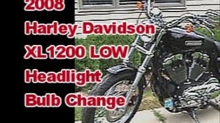 Headlight Bulb change on 2008 Harley Davidson Sportster XL 1200 Low [upl. by Aihsoem]