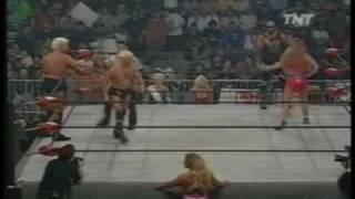 WCW Monday Nitro 51799 Ric Flair and Charles Robinson vs Randy Savage and Madusa 1 of 2 [upl. by Nostrebor]