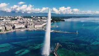 Jet d’eau de genève lac de genève lac leman genève [upl. by Eahs]