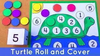 Turtle Roll and Cover  Preschool Number Activity For Math Centers [upl. by Fries]