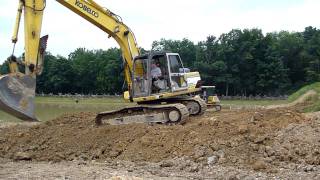 Kobelco Sk 150 Excavator Moving Dirt Pile [upl. by Christian]