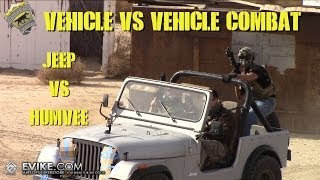 DesertFox Airsoft Car Chase Vehicle vs Vehicle Combat Jeep vs Humvee with Quadcopter Camera [upl. by Codee]