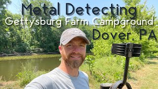 Metal Detecting Gettysburg Farm Campground Dover PA [upl. by Ahsinnod126]