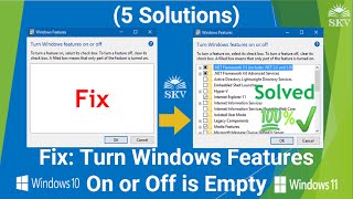 Turn Windows Features On or Off is EmptyBlank in Windows 1011 5 Solutions  5 Easy Ways to Fix [upl. by Eduam906]