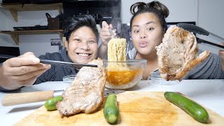 Steak and Noodles I Mukbang I PM21AM [upl. by Eolc]