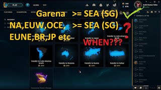 Transfer LOL account to SEA Servers from NA EUW BR EUNE LAN RU OCE [upl. by Daveda]