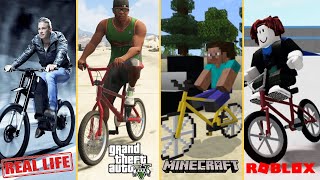 BMX EVOLUTION IN All GAMES Minecraft vs Gta 5 vs Real Life vs Garrys Mod vs Teardown vs Roblox [upl. by Polad]