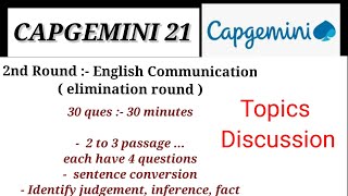 Capgemini Exam Analysis  English Communication round  topics discussed  capgemini [upl. by Anne-Marie]