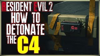 HOW TO BLOW UP THE C4  DETONATE THE C4 IN WEST STORAGE ROOM  RESIDENT EVIL 2 REMAKE [upl. by Ynned446]