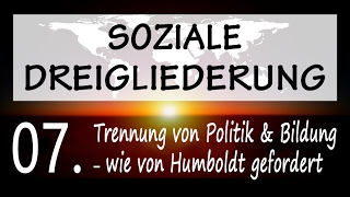 Soziale Dreigliederung 711  Trennung von Politik und Bildung – wie von Humboldt gefordert [upl. by Oiludbo]