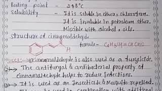 Cinnamaldehyde structure and uses [upl. by Dimitris]