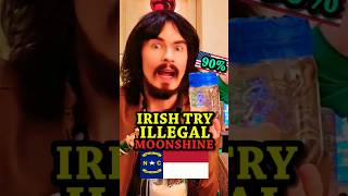 Irish People Try Illegal NORTH CAROLINA Moonshine 90 LeatherJacketGuy Shorts [upl. by Aerdnaed]