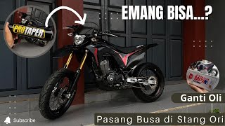 MODIF RECEH  EMANG BISA TUTORIAL PASANG BUSA PROTAPER DI STANG ORI CRF 150L  GANTI OLI CRF [upl. by Acenahs]