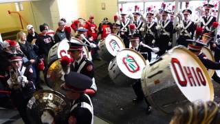 Ohio State Marching Band Percussion Show Marching Into Skull Bass Drums 10 17 2015 OSU vs PSU [upl. by Dlanor]