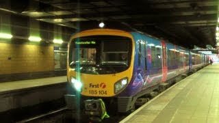 Huddersfield to Manchester Victoria  First TransPennine Express Class 185 200113 [upl. by Adlare]