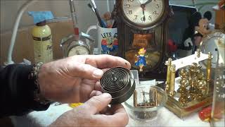 Taking apart the main spring barrel from a Masters Anniversary Clock [upl. by Weed801]