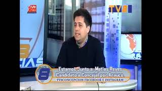 entrevista noticias matias reyes candidato a concejal por arauco 05 09 2024 [upl. by Kcirdehs]