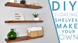 Easy DIY FLOATING SHELVES No bracket  DIY CREATORS [upl. by Zobe]