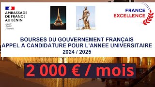 Bourses du gouvernement français  Appel a candidature pour l’année universitaire 20242025 [upl. by Eaner]