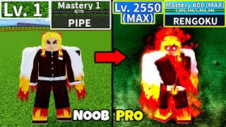 Beating Blox Fruits as Rengoku Lvl 0 to Max Lvl Full Human v4 Awakening Noob to Pro in Blox Fruits [upl. by Felecia]