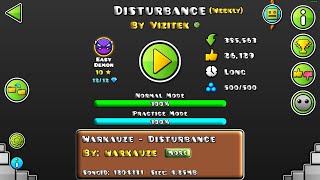 Geometry Dash 22  Disturbance by Vizitek [upl. by Eselrahc]