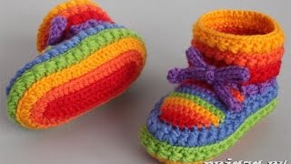 ПИНЕТКИ КРЮЧКОМ  видеоуроки  2019  Booties CROCHET  video tutorials  Stivaletto CROCHET [upl. by Wing]