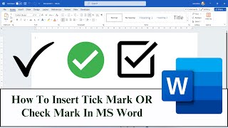 How To Insert Tick Mark OR Check Mark In MS Word  Shortcut for Tick Symbol in Word 🗸 amp ☑ [upl. by Gausman]