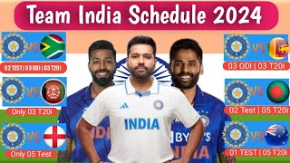 INDIA Cricket Schedule 2024  INDIA Upcoming Series Schedule 2024  Cricket Update [upl. by Alisa]