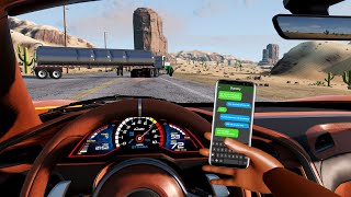 Texting amp Driving Accidents 2  BeamNGdrive [upl. by Aiz]