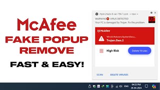 Remove McAfee Fake Popup  Stop McAfee Notification Alerts In Seconds [upl. by Salamone]