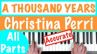 How to play A THOUSAND YEARS  Christina Perri Piano Chords Tutorial [upl. by Atsillac]