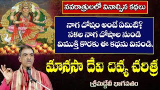 Manasa Devi Story  మానసా దేవి దివ్య చరిత్ర  Devibhagavatam  By Brahmasri Vaddiparti Padmakar Garu [upl. by Hsekar]