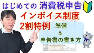 はじめての消費税申告、インボイス制度の2割特例を適用する場合の準備と消費税申告書の書き方【静岡県三島市の税理士】 [upl. by Edwine562]